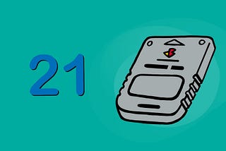 A doodle of a PlayStation Memory Card with the number 21 on the left.