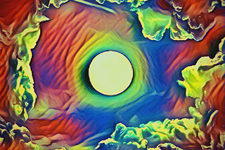 Moon in rainbow