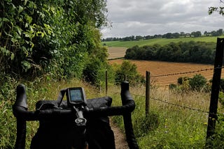 Views from a Bridleway out onto a freshly cut crop field