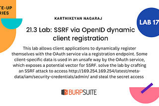 21.3 Lab: SSRF via OpenID dynamic client registration | 2024