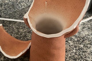 Vaso quebrado ou um texto sobre a dor de se partir
