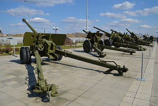 Russian big guns lined up in a row