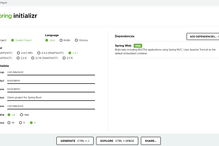 Generate Spring Boot project with Spring Initializr