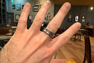Samsung ring on Mark Ellis’ middle finger