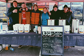 Some of the Common Sense Coffee Team at a Rigs & Coffee event in early January 2020.