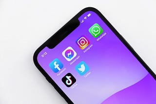 Phone with social media icons