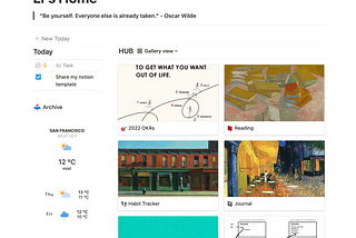 2022 Starts With Notion — My Dashboard Template