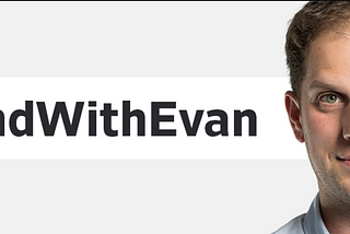 A banner with the message “I Stand With Evan,” with a color photo of Gershkovich staring ahead with a smile. (Social media campaign by the Wall Street Journal.)