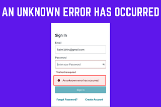 Expo and AWS Amplify Auth Error, An Unknown Error has Occurred
