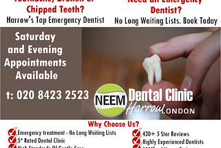 Dentists open on Saturday | Emergency Dentist Harrow | Emergency Dental Clinic & Cost