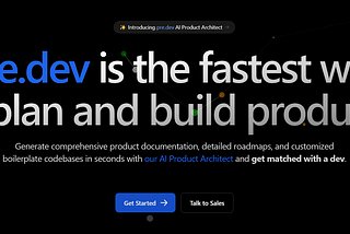 pre.dev hero page