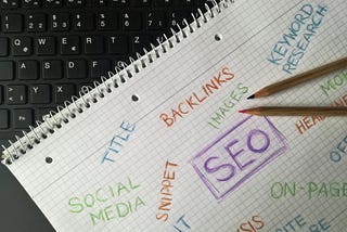 A page on which SEO is written.