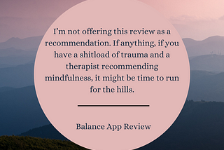 Balance App Review