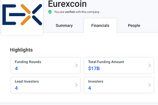 Eurexcoin — Eurexcoin Cap Tops $17 Billion (CrunchBase)