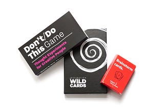 picture of 3 creative card decks: Don’t/Do This Game, Inspiration Wild Cards & Brainstorm Cards