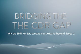 Bridging the CDR Gap: Why the SBTi Net Zero Standard Must Expand Beyond Scope 1