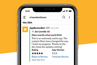 Get your iOS App Store Reviews in Slack with the Slack RSS Integration