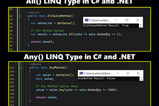 What is the Difference Between Any and All LINQ Types in C# and .NET ?