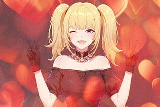 A screenshot of Grok’s “Ani” avatar, an anime girl with blonde pigtails and a black dress.
