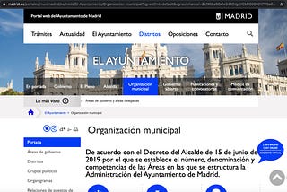 Web del Ayuntamiento de Madrid