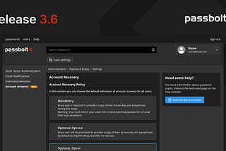 Release 3.6: Account recovery