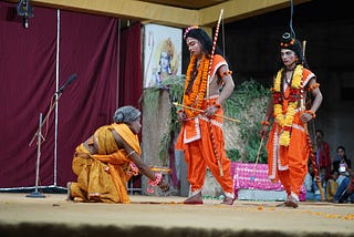 As per Hindu Tradition, we touch feet of our elders as a mark of respect and to gather their blessings.