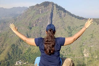 Me enjoying the the view from Little Adam’s Peak in Ella, Sri Lanka