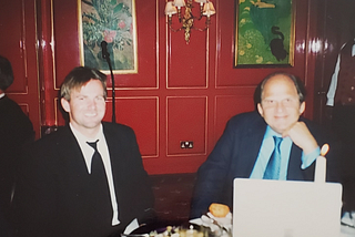 Commodity Trader Patrick Kerr appears with Billionaire Investor Bruce Wasserstein in London.