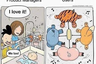 An image showing parents watching the newborn looking at the toy on the left and on the right is just the bum of the toys as seen by a newborn