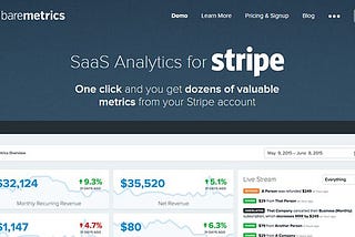 Open SAAS KPI’s using Baremetrics and Stripe