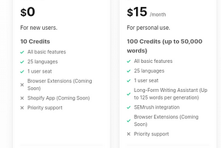 Writesonic pricing plans