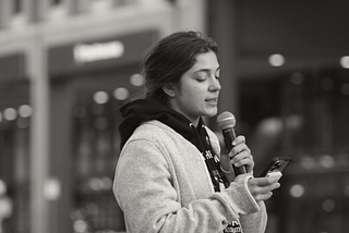 A person reading from their phone