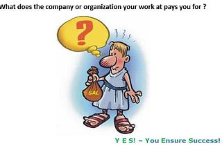 What does the organization or company your work at pays you for?
