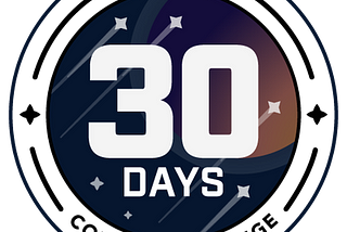 A badge, representing the 30 days of Postman coding challenge