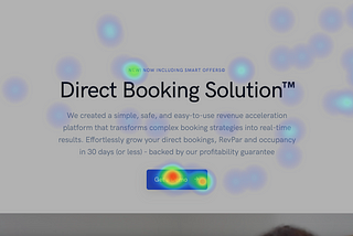 An example of a heat map showing “hot” and “cold” zones where users interact with your web page.