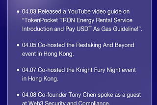 TokenPocket Monthly Report — Apr 2024