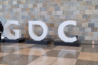the GDC logo displayed as three large letters at Moscone Center West