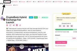 $CBEX NOW TRENDING #1 ON PINKSALE🏆