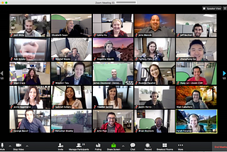 Several participants on a video conference in Zoom