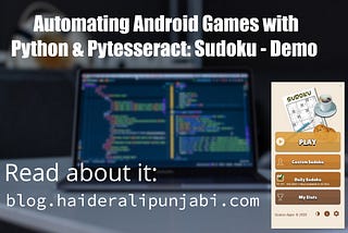 Automating Android Games with Python & Pytesseract: Sudoku