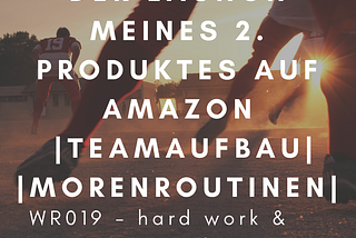 Der Launch meines 2. Produktes auf Amazon | Teamaufbau | Morgenroutinen | WR019