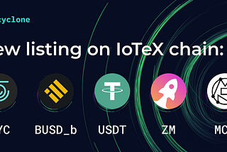 Cyclone Will Support Anonymity for Five New Assets on IoTeX Chain on Nov. 17, 2021