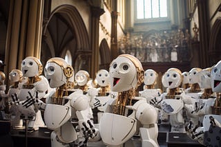 A Choir of AI Voice Clones singing in Church.
