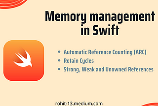 Memory management in Swift: iOS