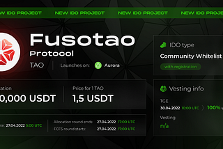 Fusotao Protocol IDO akan launching di SmartPad!