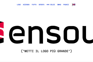 Del novissimo sito Ensoul, e del dare facciate contro il muro come criterio di lavoro.