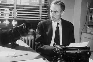 E.B. White doing what he does best