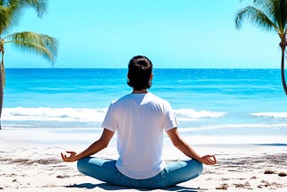 Meditating on the beach