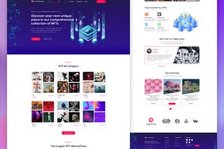 NFT Website & Digital Arts Landing Page Template Design