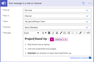 How to Setup a Scheduled Daily Stand Up in Teams Channel